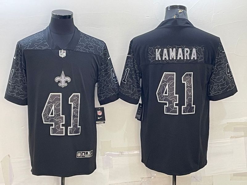 Men New Orleans Saints 41 Kamara Black Reflector 2022 Nike Limited NFL Jersey